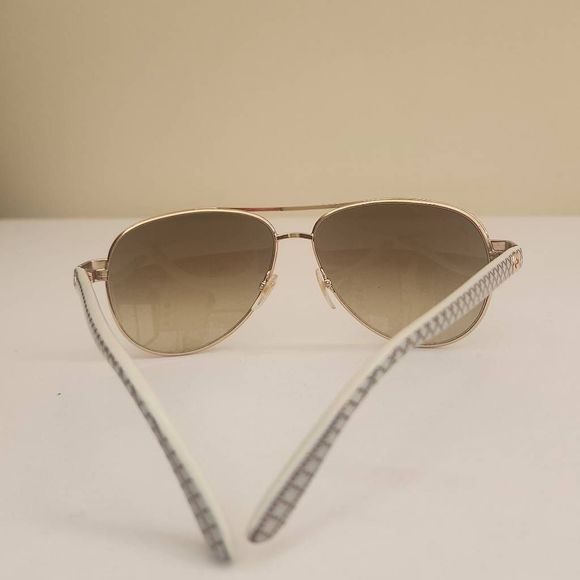 Gucci Aviator Gold/Wht Sunglasses, NWOT - Picture 4 of 8